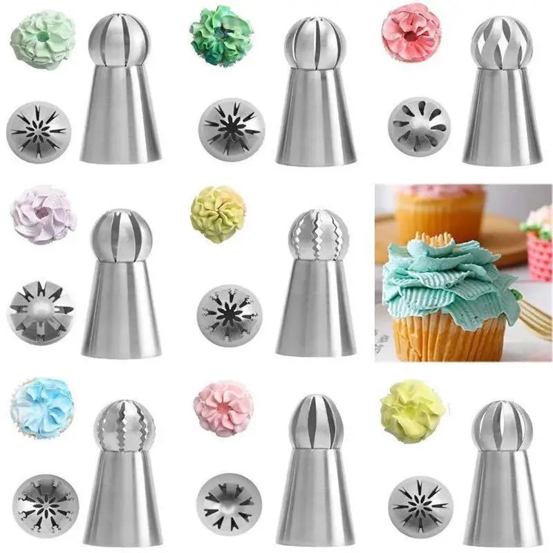 Afralia™ Cupcake Stainless Steel Piping Nozzles Pastry Tips Flower Decoration Tools