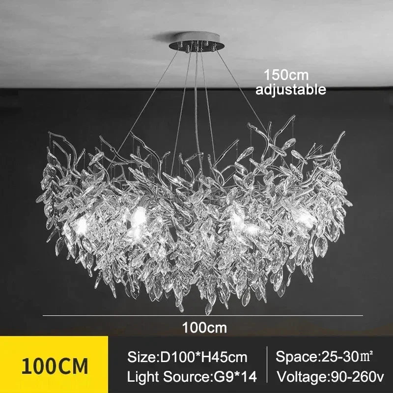 Afralia™ Modern Crystal Ceiling Chandelier LED Pendant Lamp for Home Decor