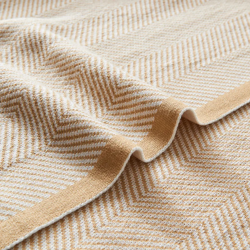 Afralia™ Herringbone Knit Blanket: High-Quality Sophisticated Sofa Throw for All Seasons