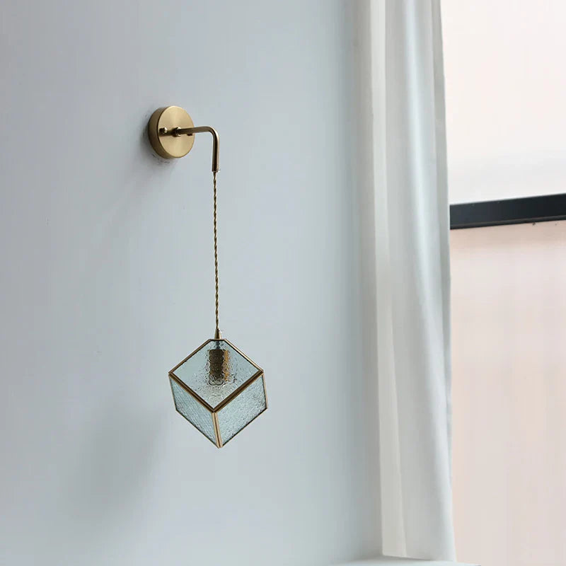 Afralia™ Modern Clear Glass LED Wall Light with Pull Chain for Bar, Cafe, Bathroom Mirror