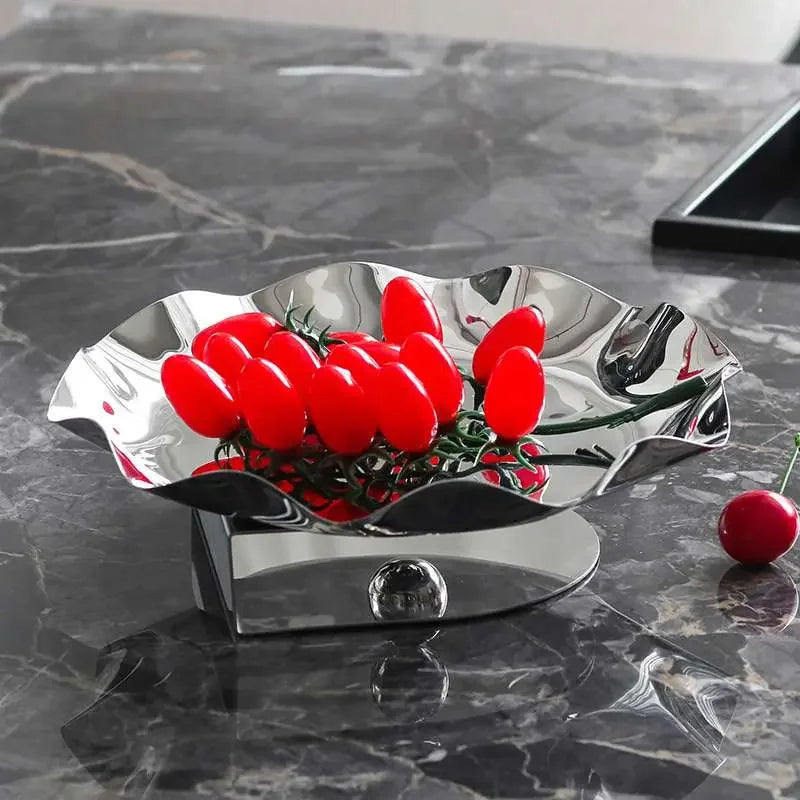 Afralia™ Stainless Steel Decorative Fruit Tray, Scandinavian Style Art Tray