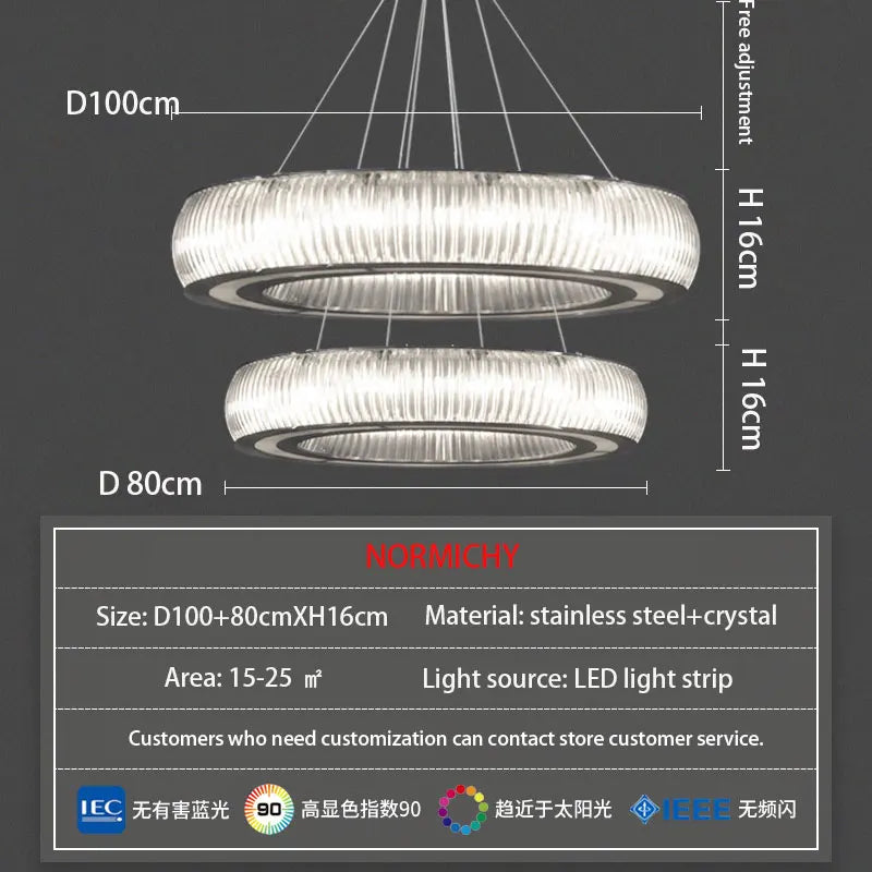 Afralia™ Crystal LED Ceiling Pendant Chandelier for Modern Luxury Living Room Décor