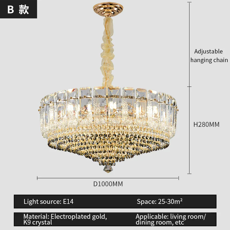 Afralia™ Crystal Light Chandelier: Modern Elegance for Living Room, Bedroom, Dining Room