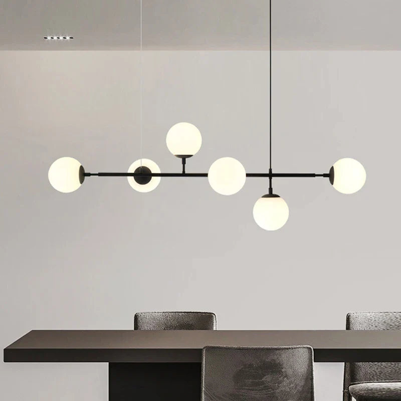 Afralia™ Brass Glass Ball Chandelier for Modern Living Room Dining Decor