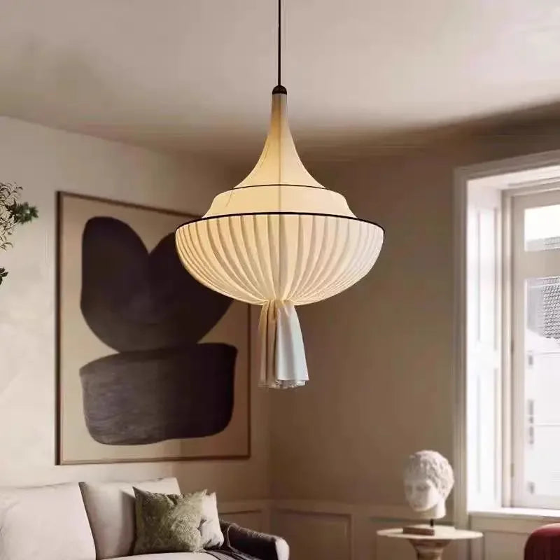 Afralia™ Wabi Sabi Cloth Chandelier: Retro Living Room Dining Bedroom Decor Pendant Lights