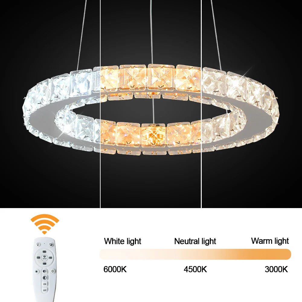 Afralia™ Crystal LED Pendant Chandelier for Home Décor - Modern Art Fixture