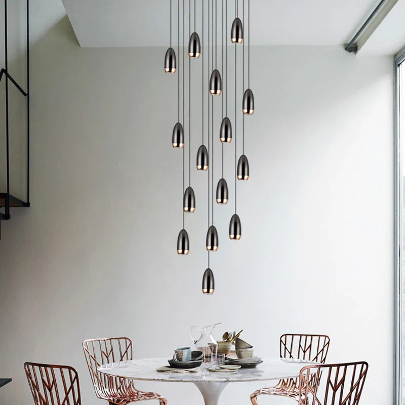 Afralia™ Modern LED Mini Chandelier for Penthouse Villa Kitchen Living Room & Staircase