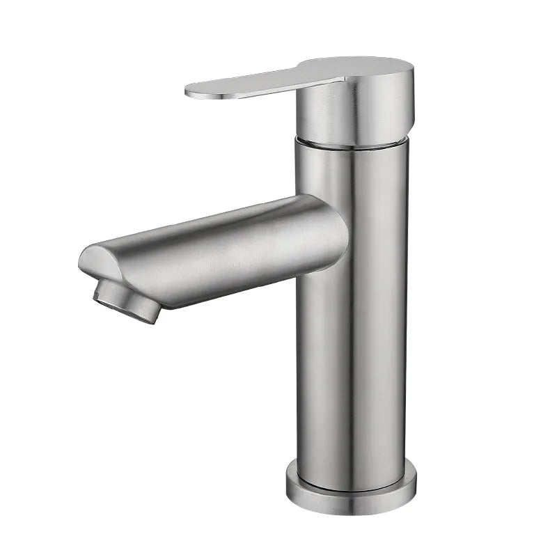 Afralia™ Black Stainless Steel Bathroom Faucet Basin Mixer for Hot and Cold Water