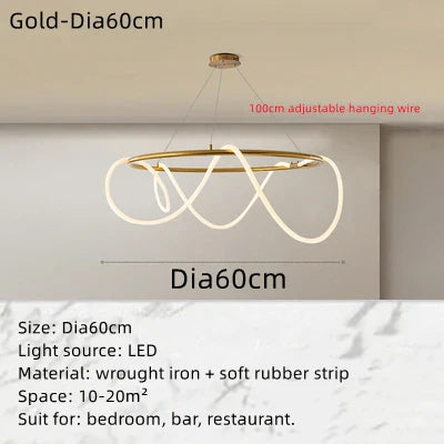Afralia™ Nordic Modern Round LED Ceiling Chandelier for Home Decor Lighting