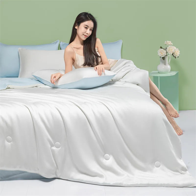 Afralia™ Cool Feel Summer Quilt: Grade A Ice, Extra Soft, Quick Drying Quilted Blanket