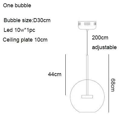 Afralia™ Nordic Mickey LED Glass Ball Pendant Light for Home Decor and Kitchen Lighting