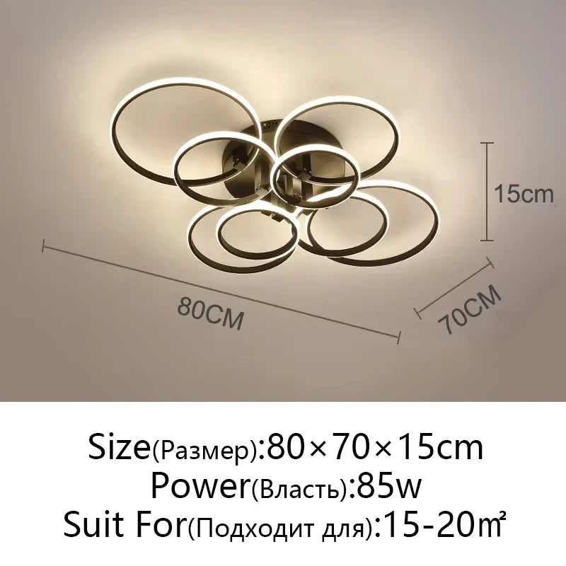 Afralia™ Modern LED Ceiling Chandelier in Gold & Black for Living Room, Bedroom, Study - Dimmable Indoor Lighting