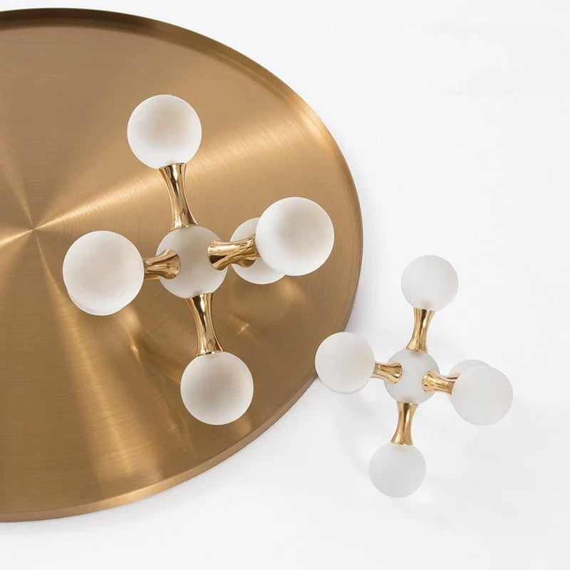 Afralia™ Crystal Ball Molecule Geometric Metal Ornament Home Decor