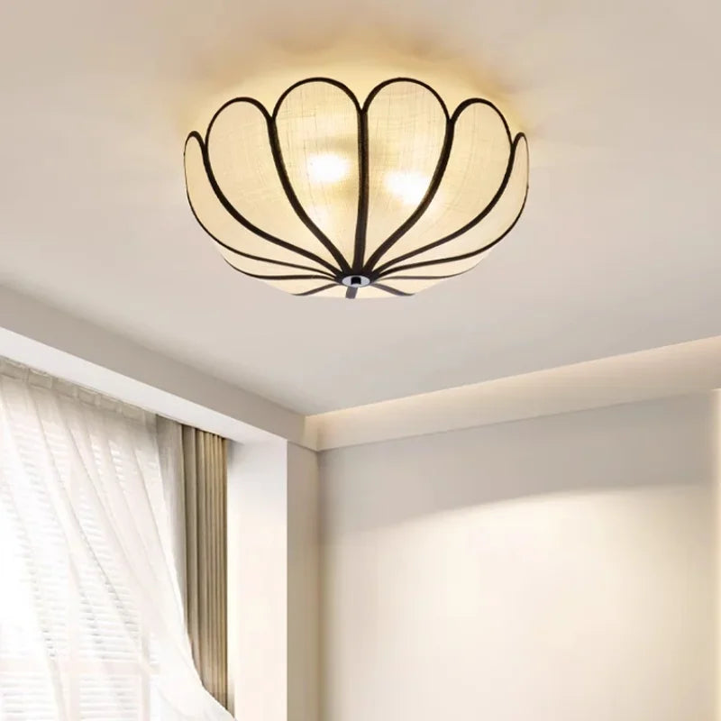 Afralia™ Wabi Sabi Flower Ceiling Light Creamy Petals for Bedroom