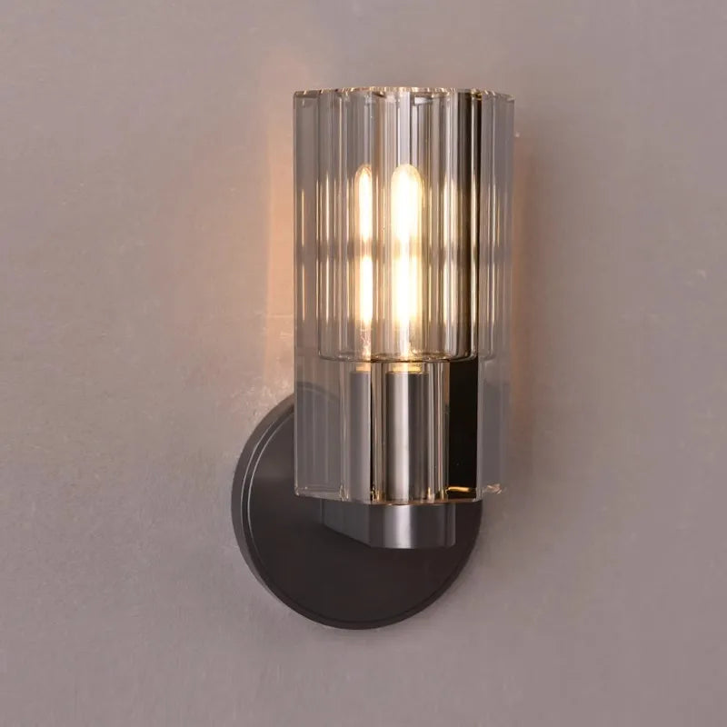 Afralia™ Bronze Copper Crystal Sconce Wall Lamps for Living Room & Bedroom