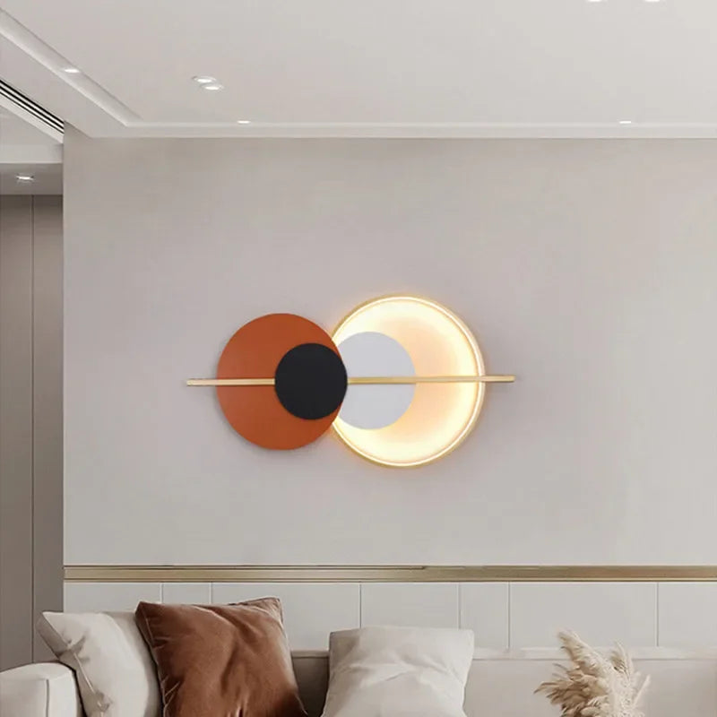 Afralia™ Circular Sofa Luxury Wall Lamp: Simple Modern Nordic Bedroom Lighting