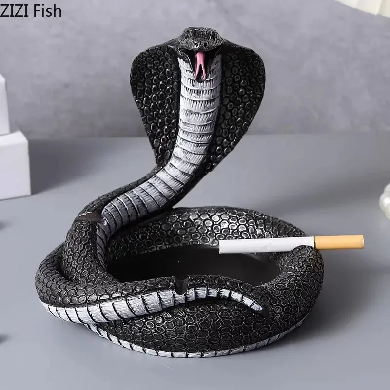 Afralia™ Cobra Ashtray Resin Crafts: Stylish Smoking Accessories for Home and Office