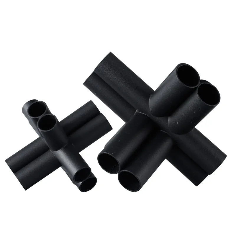Afralia™ Geometric Pipe Cross Star Black Metal Decorative Figurines