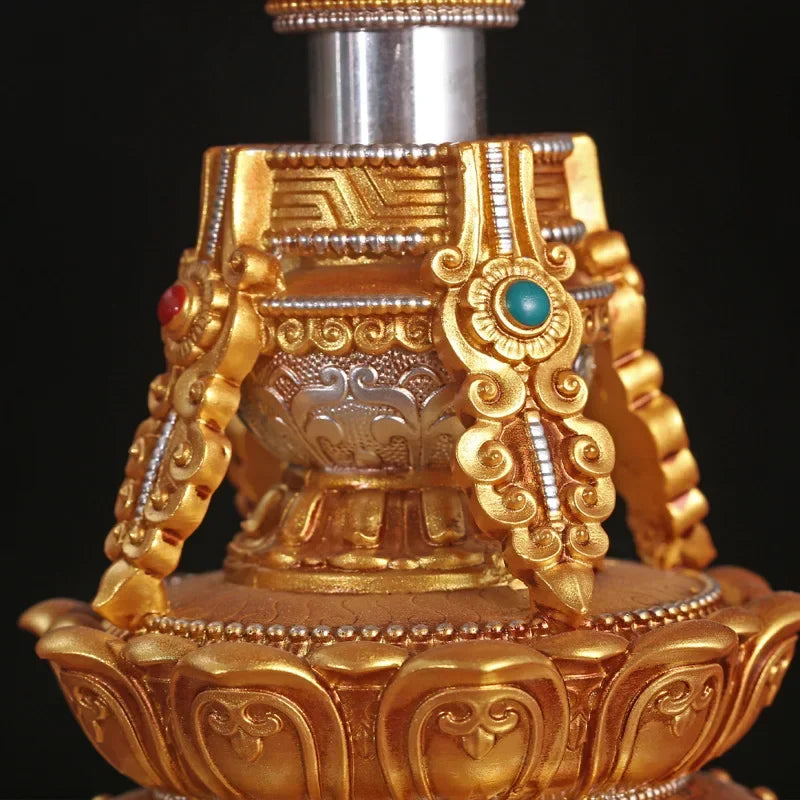 Afralia™ Tibetan Mantra Sutra Wheel: Electric Desktop Prayer Ornament