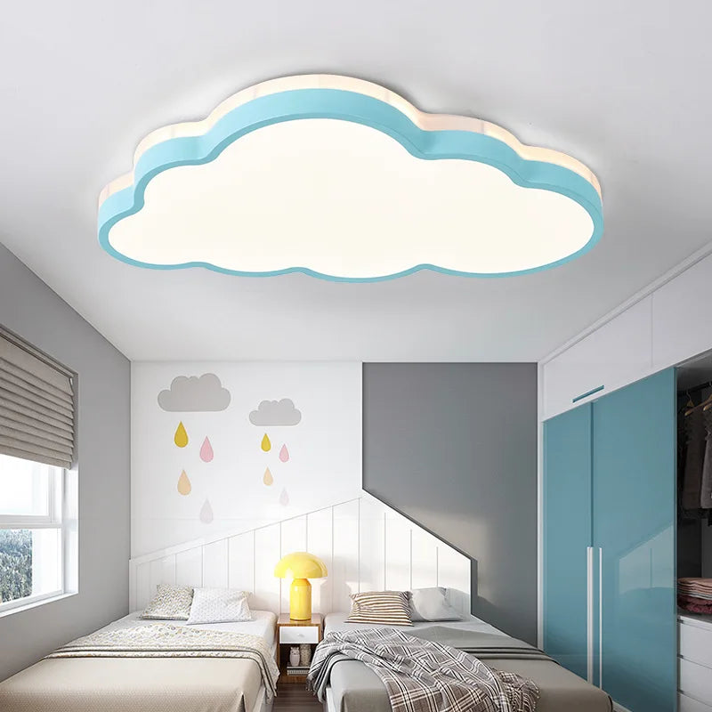 Afralia™ LED Cloud Ceiling Lamp: Modern Cartoon Kids Room Dimmable Light