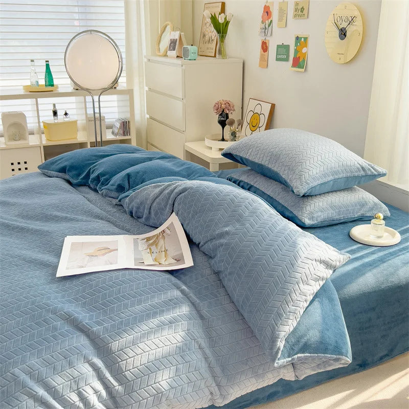 Afralia™ Milk Velvet Quilt Cover | Double-sided Fleece Comforter Cover