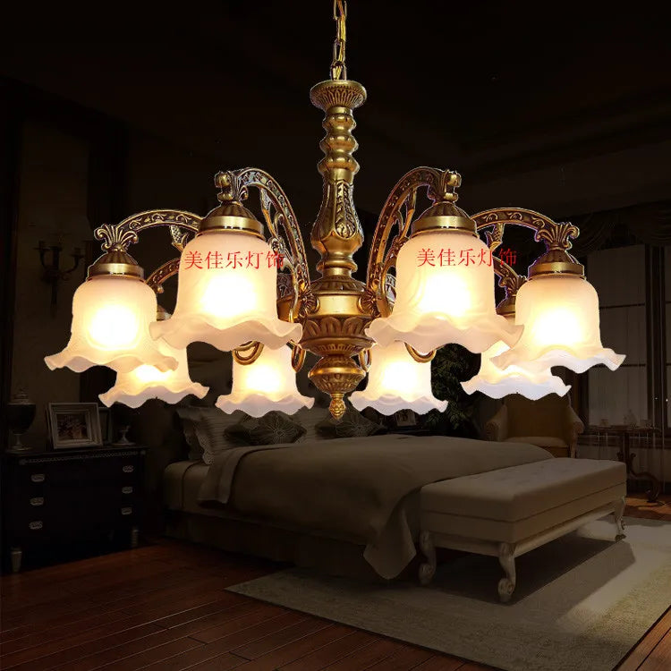 Afralia™ Glass Shade Ceiling Chandelier for Dining Room Kitchen Island Lights