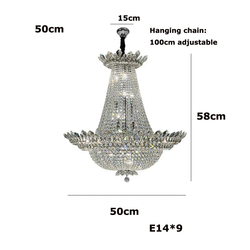 Afralia™ K9 Crystal Chrome LED Chandelier for Trendy Living Room Lighting
