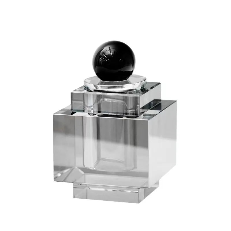 Afralia™ Geometric Crystal Storage Jar: Clear Cubic Square Container for Home Decoration