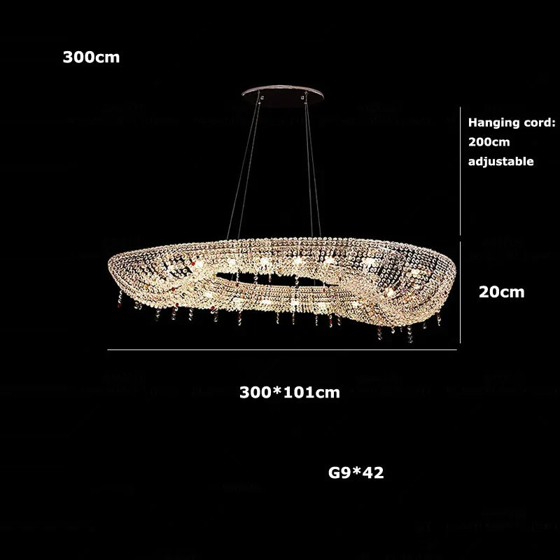 Afralia™ Luxury Crystal Chandelier: Modern LED Ceiling Light Fixture for Duplex Villa, Dimmable