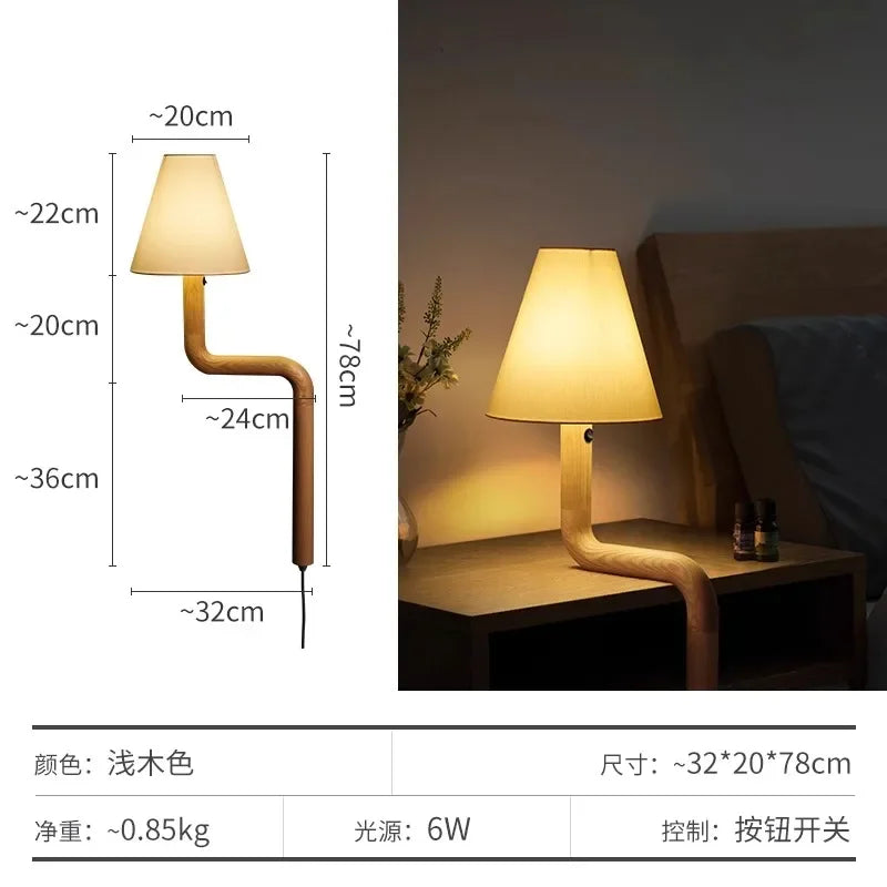 Afralia™ Elegant Solid Wood LED Table Lamp for Study and Bedside Lighting