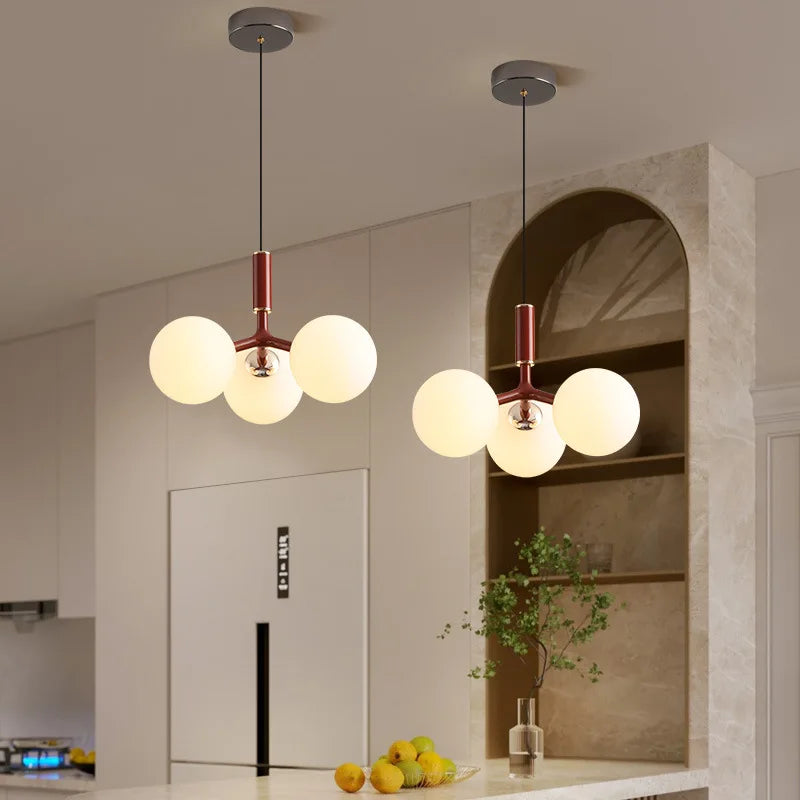 Nordic White Glass Pendant Lamp For Restaurant Kitchen Bedside Lighting G9 Bulb White Green Yellow Gray Metal Afralia™