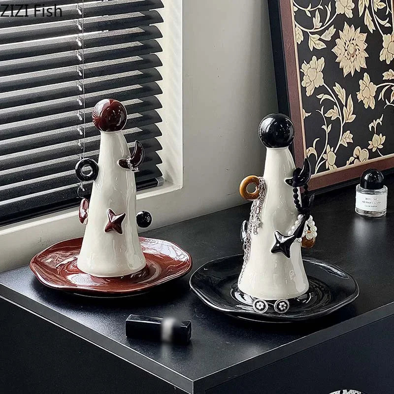 "Afralia™ Magician Hat Jewelry Display Stand Decorative Shelves Earrings Necklace Holder"