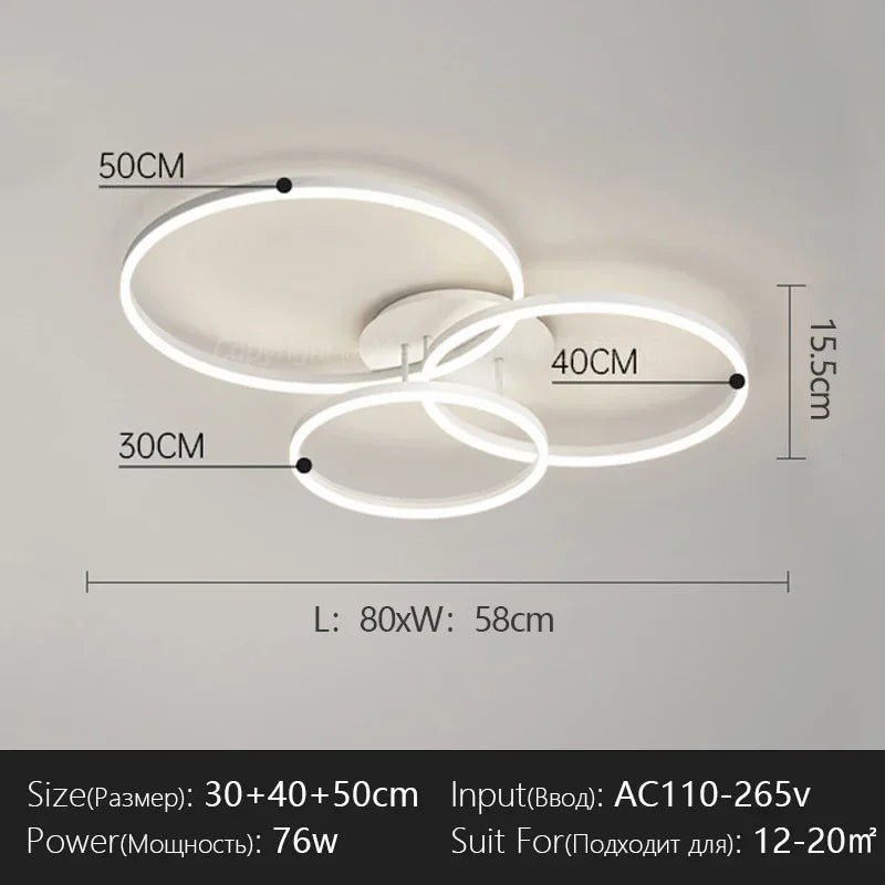 Afralia™ LED Chandelier Modern Style Ceiling Lamp Bedroom Dining Room Light