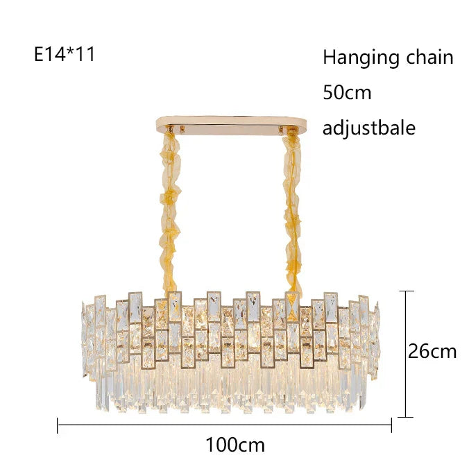 Afralia™ LED Crystal Chandelier: Elegant Round & Oval Hanging Lamp for Luxurious Living Room