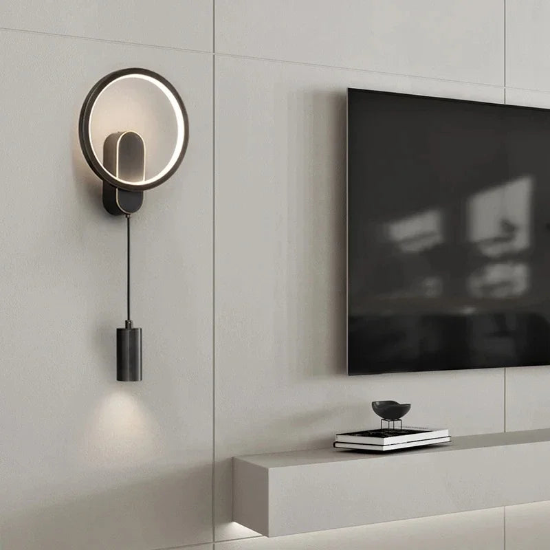 Afralia™ Modern Nordic LED Wall Sconce for Bedroom Decor - Black/Gold Wall Lamp