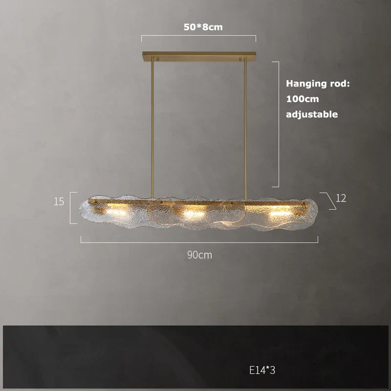 Afralia™ Nordic Glass Gold LED Chandelier, Dimmable Decorative Ceiling Fixture