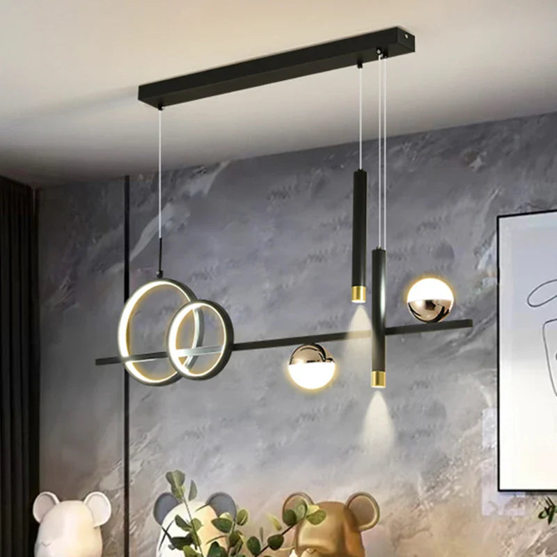 Afralia™ LED Pendant Lights: Modern Minimalist Chandelier with Remote Control, Ideal for Kitchen, Dining, Office