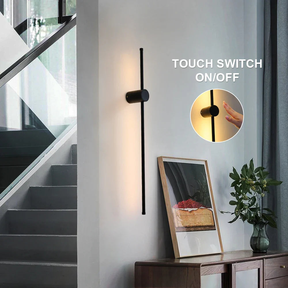 Afralia™ Modern LED Indoor Wall Lamp Touch Switch Sconce Light for Living Room Home Decor