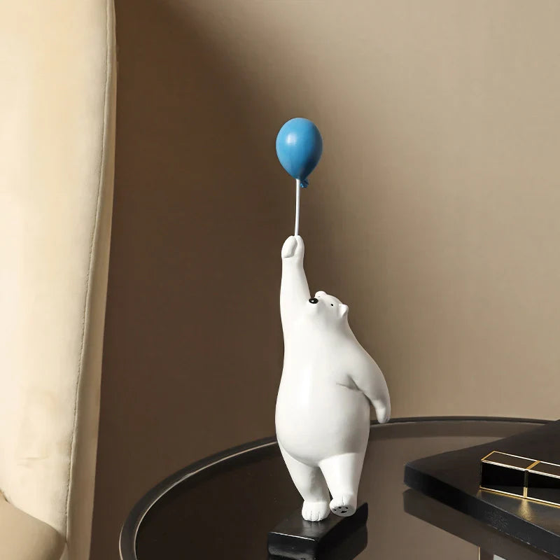 Afralia™ Flying Bear Balloon Figurines: Modern Home Wall Decoration & Gift