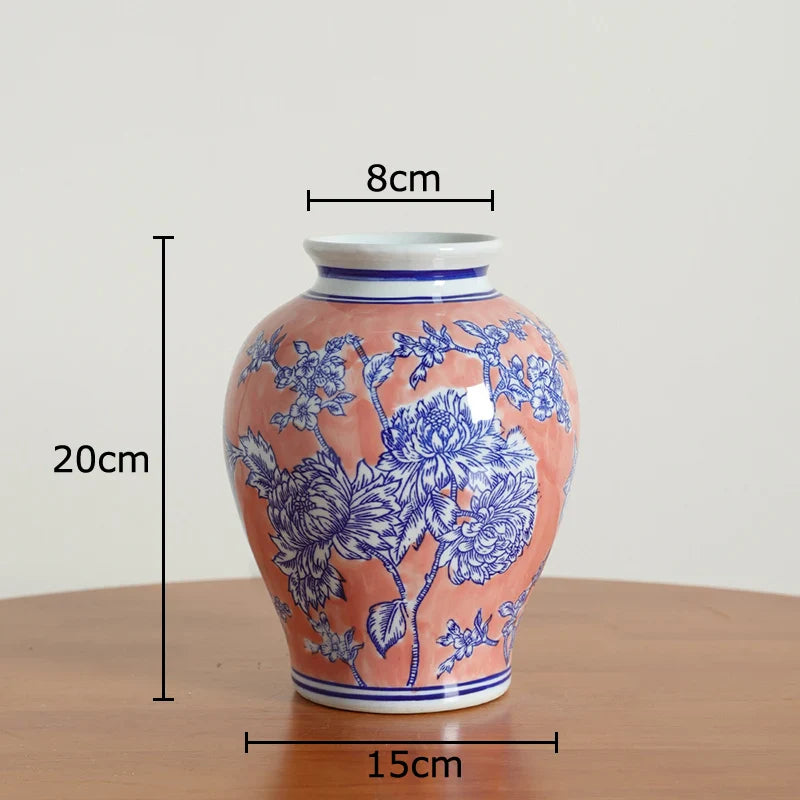 Afralia™ Blue & White Porcelain Vase Pot for Stylish Room Aesthetic Decor & Flowers