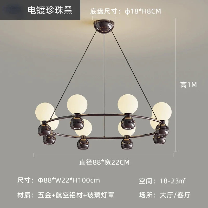 Afralia™ Cream Nordic Pendant Chandelier for Living Room, Bedroom, and Dining Room