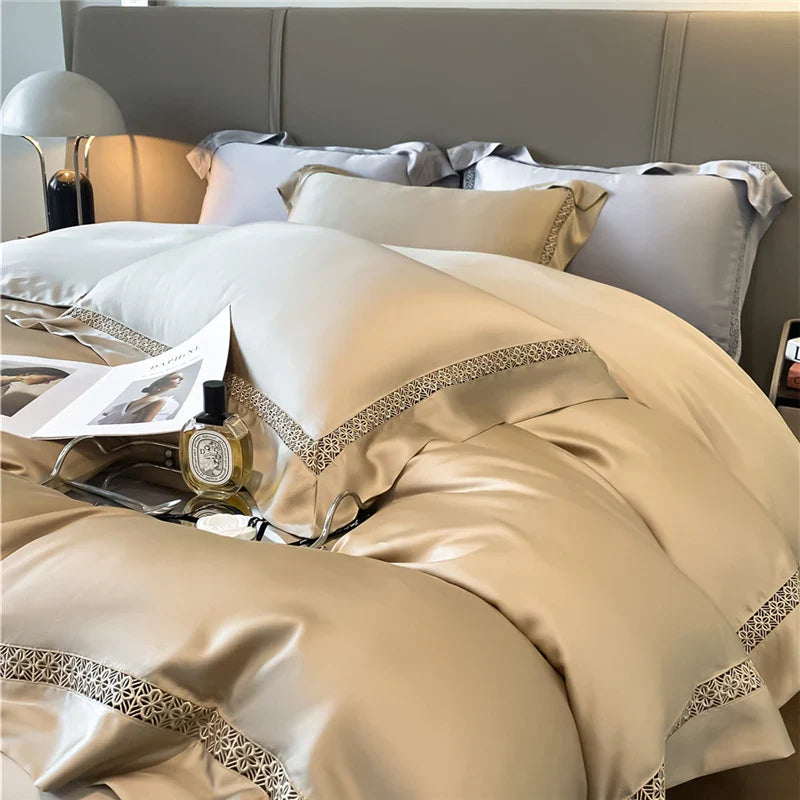 Afralia™ Eucalyptus Fiber Lace Bedding Set for Soft, Silky & Cool Skin-friendly Comfort