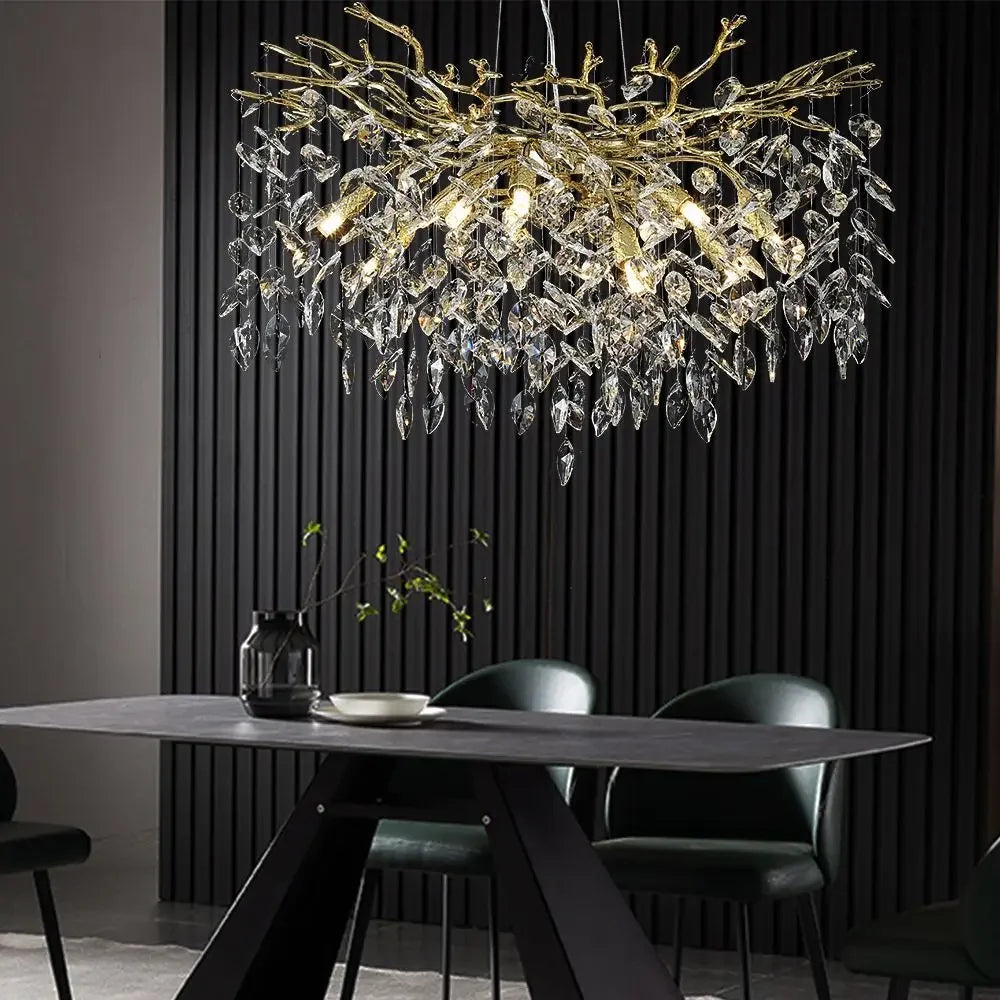 Afralia™ Crystal Suspension Pendant Light: Elegant Chandelier for Dining Room, Living Room, Kitchen