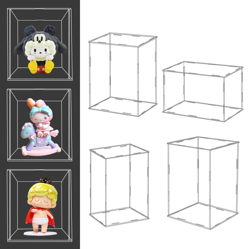 Afralia™ Clear Acrylic Display Case for Toys & Collectibles Storage Box Organizing Counter