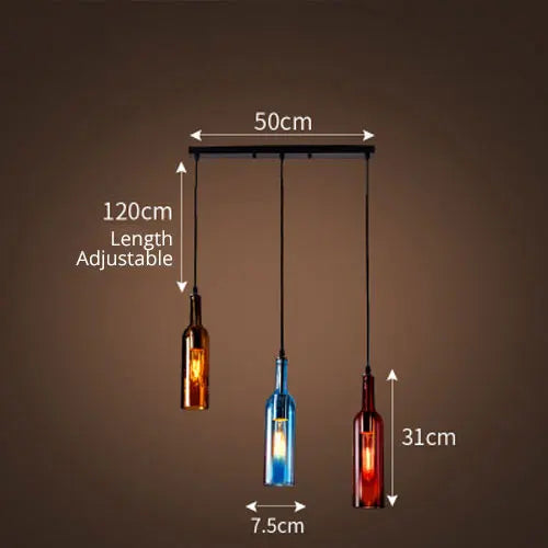 Afralia™ Nordic Wine Bottle LED Chandelier for Home Decoration