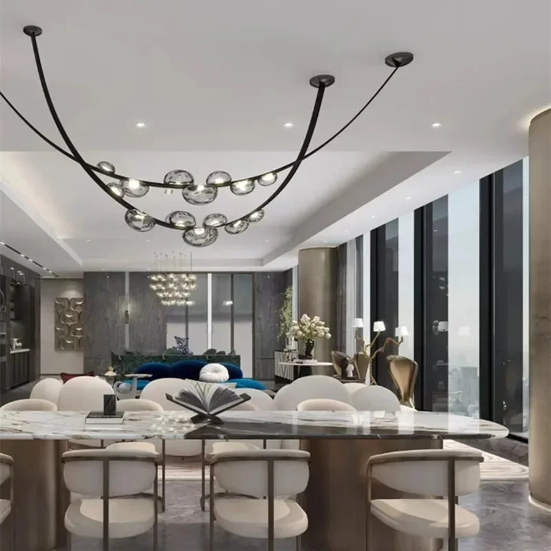 Afralia™ Leather LED Pendant Lamp: Modern Lighting for Living Room, Hall, and Villa