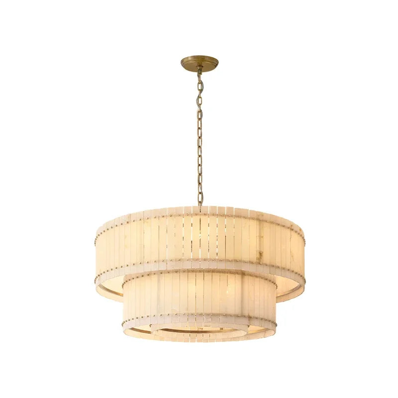 Afralia™ Marble LED Chandelier Ceiling Light Dimmable Fixture for Living Room