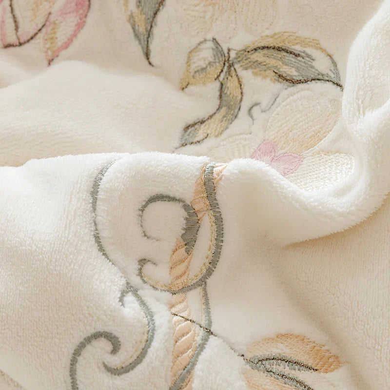 Afralia™ Rose Flowers Embroidery Princess Bedding Set - 4Pcs