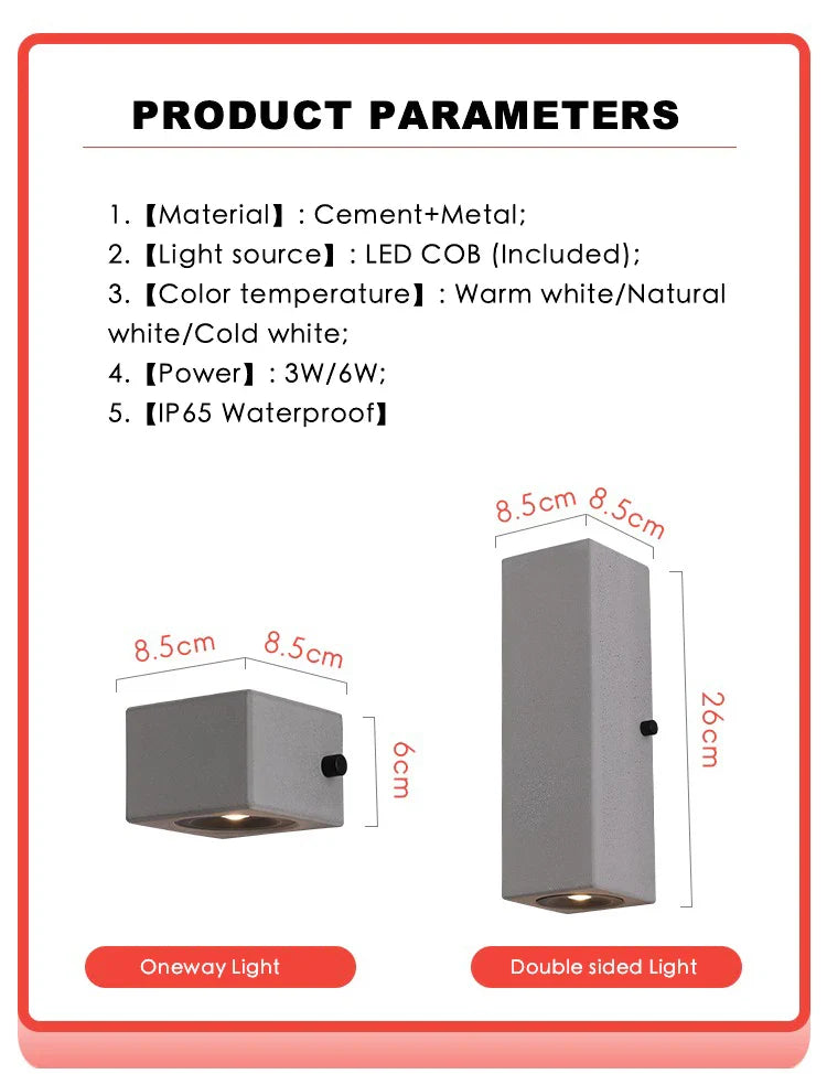 Afralia™ Waterproof LED Wall Lamp Double Head Spotlight Garden Light