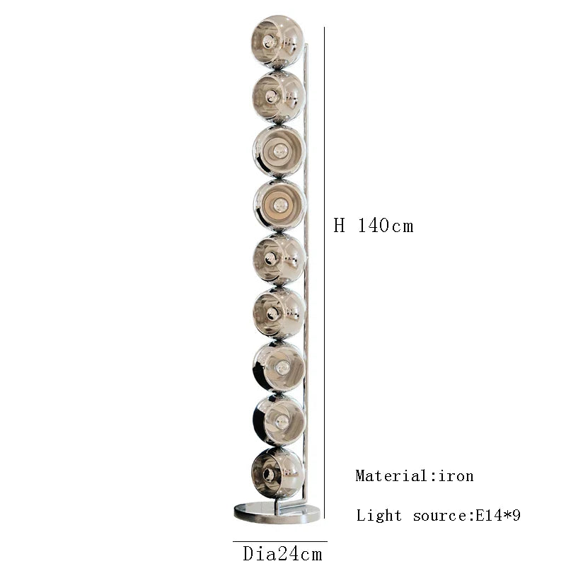 Afralia™ Metal Ball Floor Lamp: Modern Minimalist Black Standing Light for Living Room